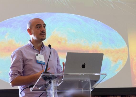 Damiano Caprioli, an associate professor in the Department of Astronomy and Astrophysics and in the Enrico Fermi Institute. Photo by Alan Klehr. 